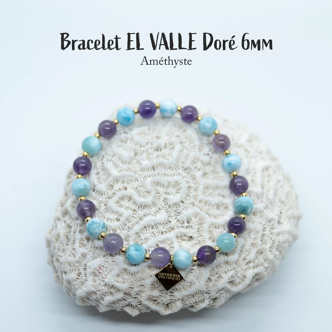 Bracelet fait à la main en fil élastique, avec une alternance de perles d&