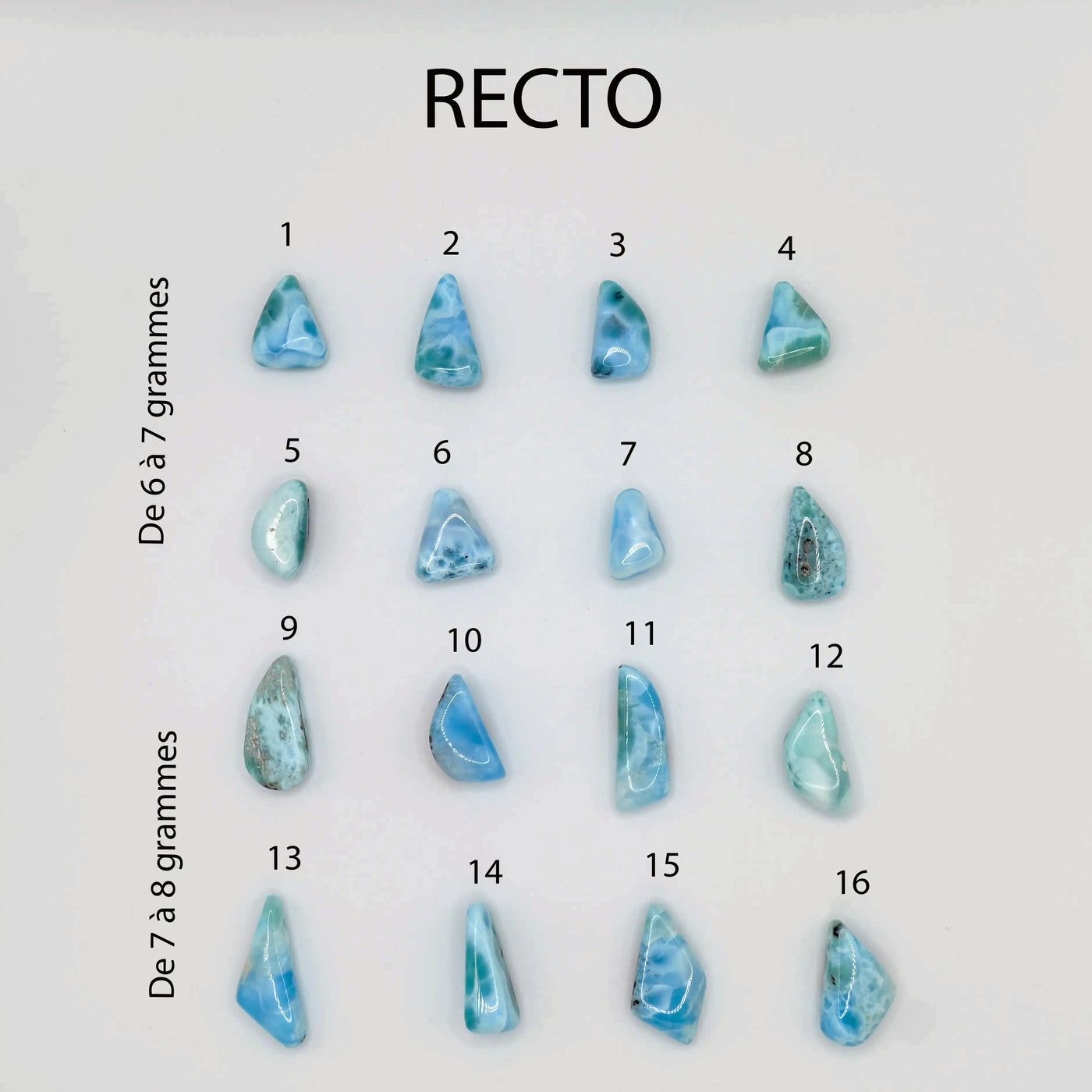 Pendentifs en Larimar de couleur bleu, de République Dominicaine. Collier faits à la main.