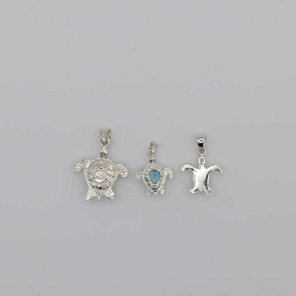 Pendentif Larimar Bleu Pâle Fait Main - Argent Sterling 925, Bijou Unique Des Caraïbes