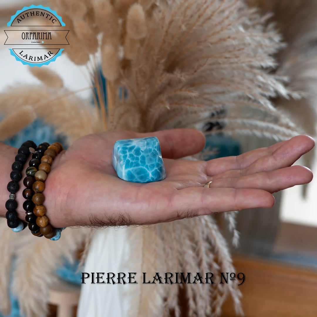 Bloc de Larimar de couleur leu d&