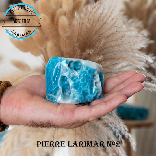 Magnifique pierre de Larimar avec les 6 faces travaillées pour n&